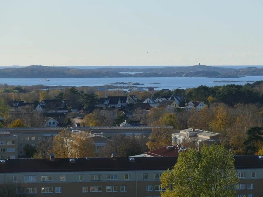 Lågupplöst Panorama utsikt mot havet