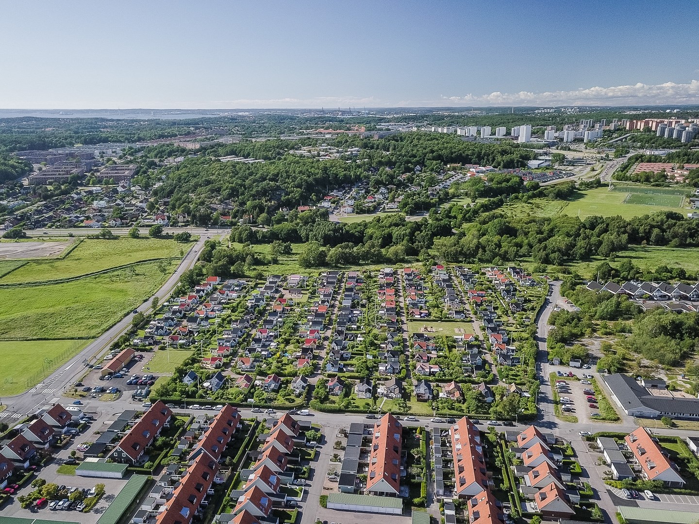 Flygbild över området