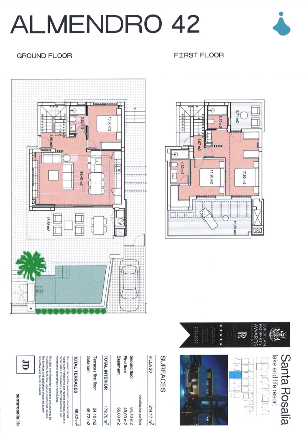 PLanritning Villa Almendro första våning