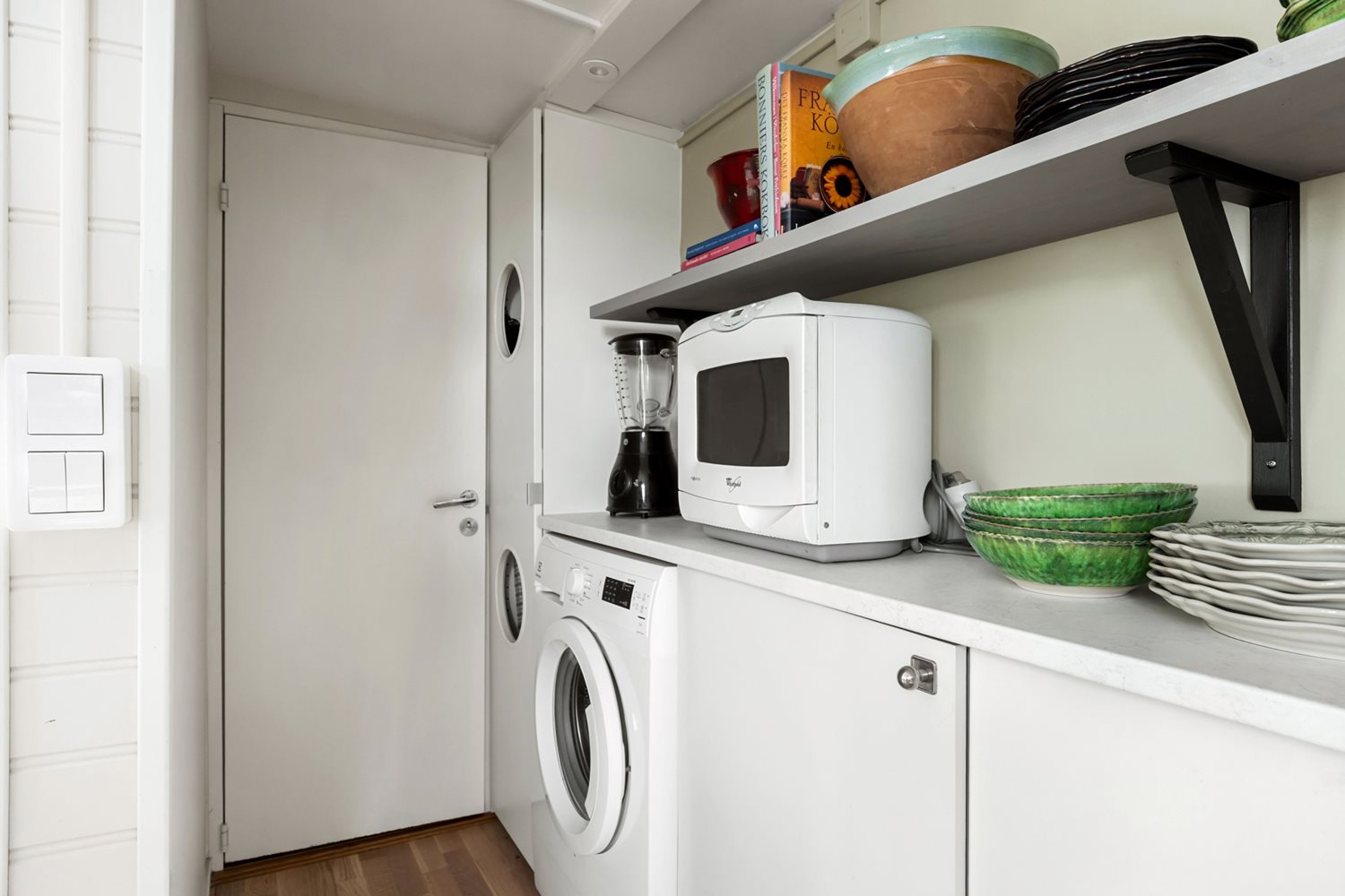 Tvättmaskin i anslutning till badrummet