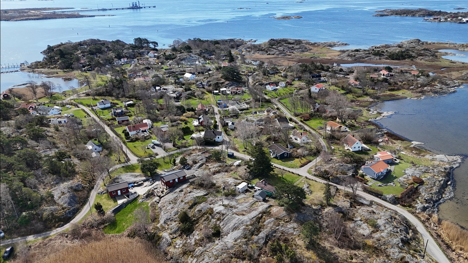 Drönarbild över del av koloniområdet