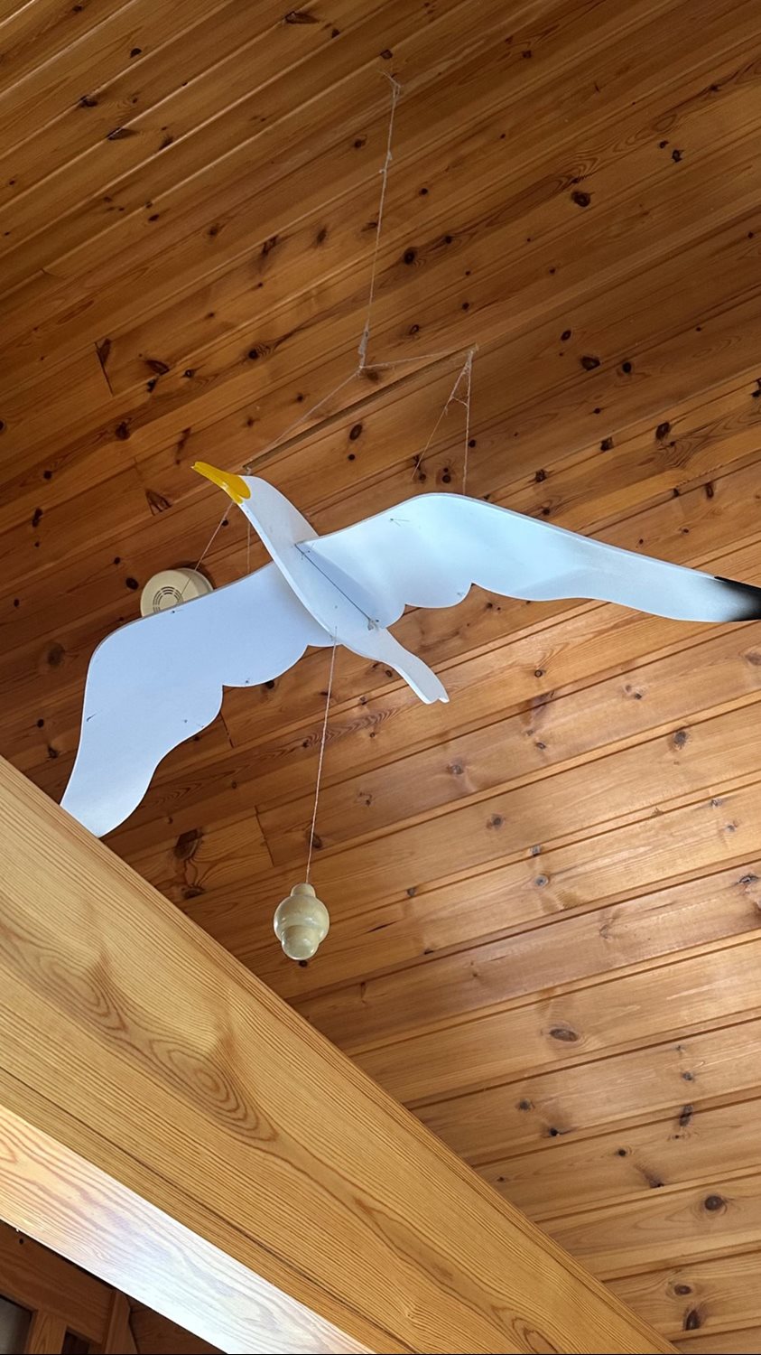 Tak till nock över del av allrummet