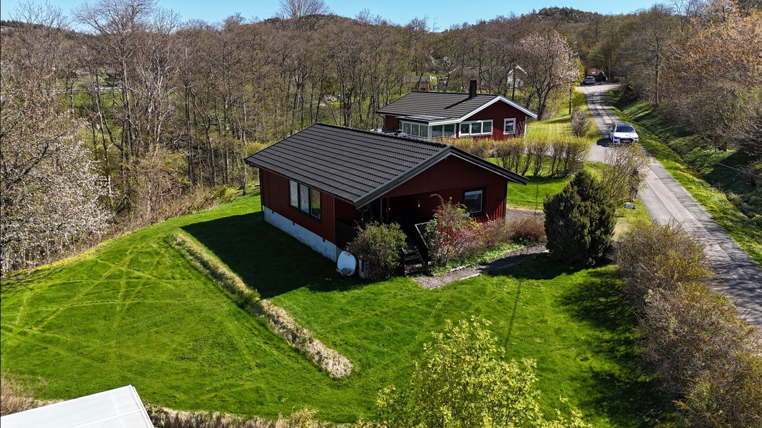 Drönarbild från väst