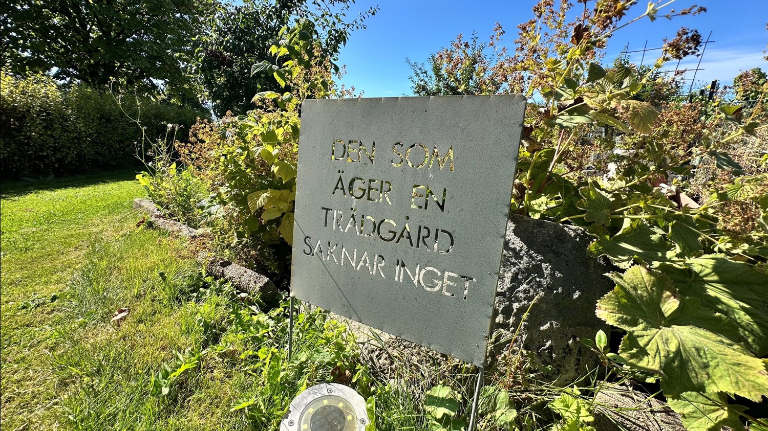Den som äger en trädgård saknar inget