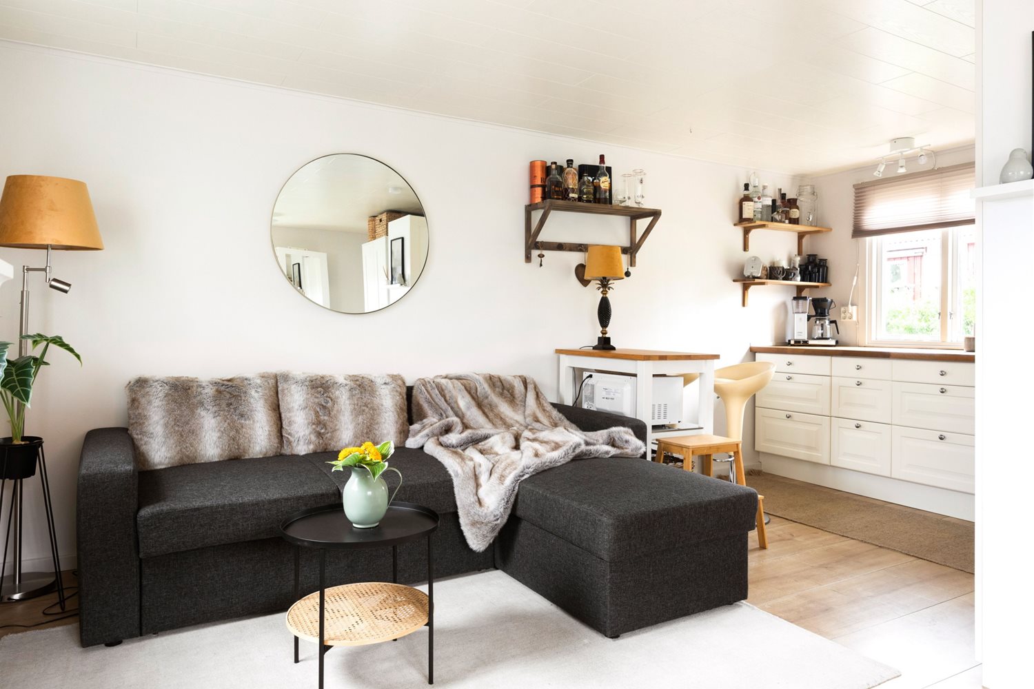 Bäddsoffa som ingår i köpet