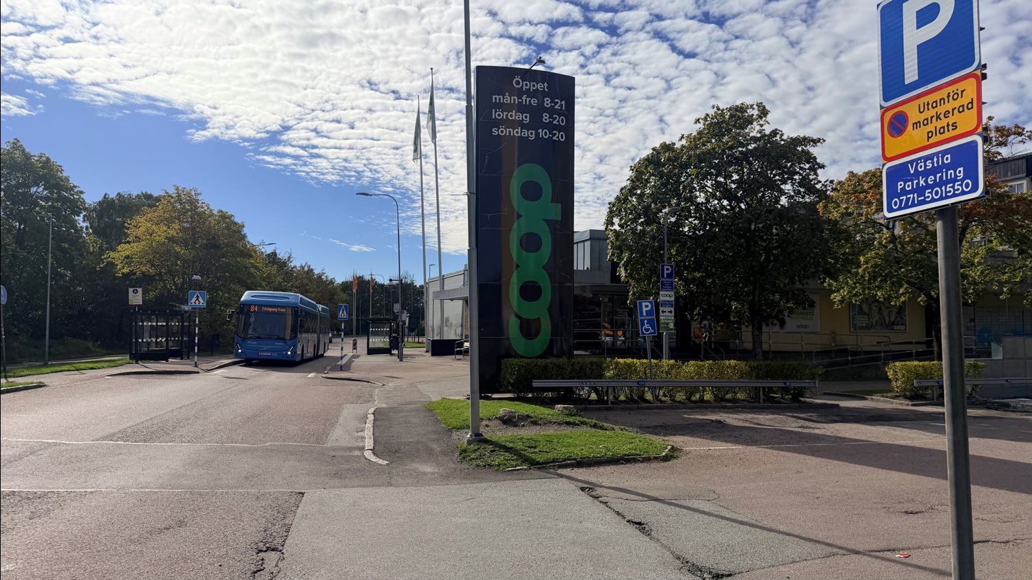 Coop ligger på gångavstånd från lägenheten